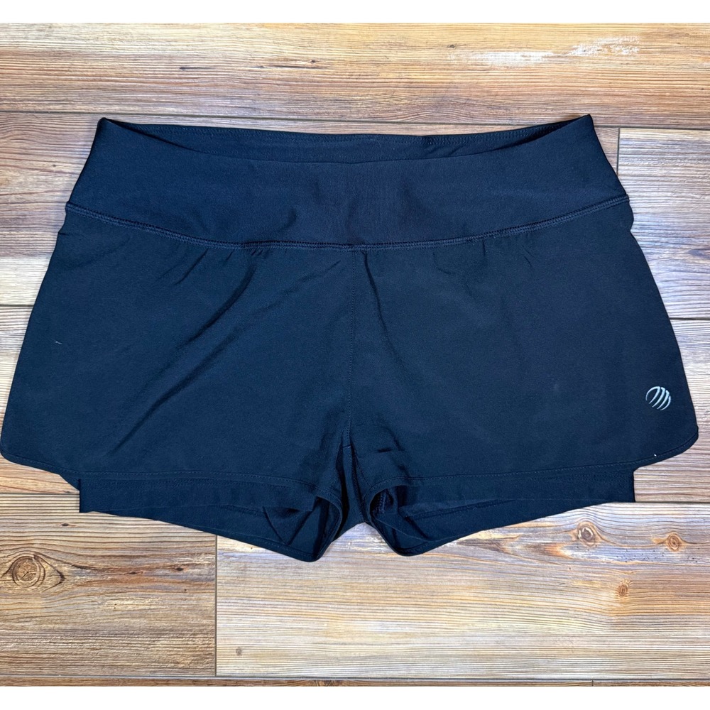 MPG Sport Mondetta Women Black Running Shorts Rear Zip Pocket Size M RN88201